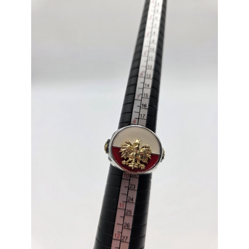 Vintage Polish Eagle Signet Ring – Heraldic Patriotic Men’s Size 8 - Picture 9 of 11